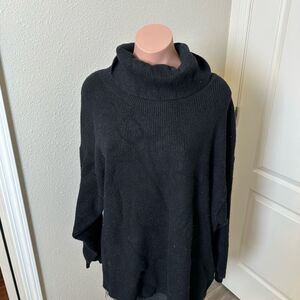 Free People Black Oversized Cowl Neck Knit Pullover Sz L
